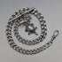 Circa 1900 British antique sterling silver super thick Albert chain 71g turtle charm fob